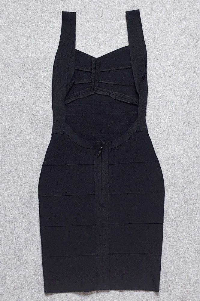Classic Black Sweetheart Wide Strap Bandage Bodycon Mini Dress