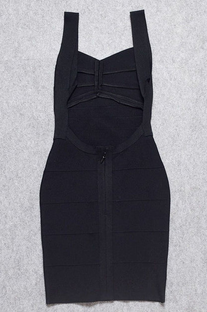 Classic Black Sweetheart Wide Strap Bandage Bodycon Mini Dress