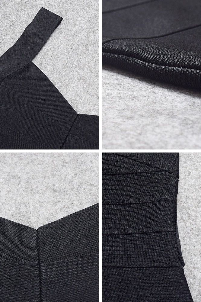 Classic Black Sweetheart Wide Strap Bandage Bodycon Mini Dress