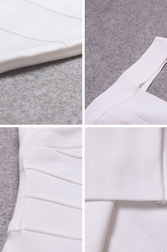Pearl White Sweetheart Wide Strap Bandage Bodycon Mini Dress