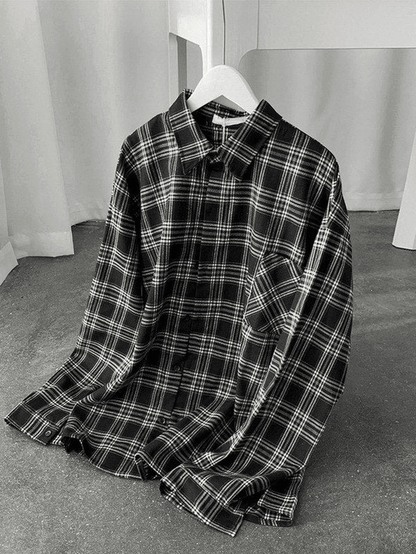 Men's Long Sleeve Checkered Button Shirt