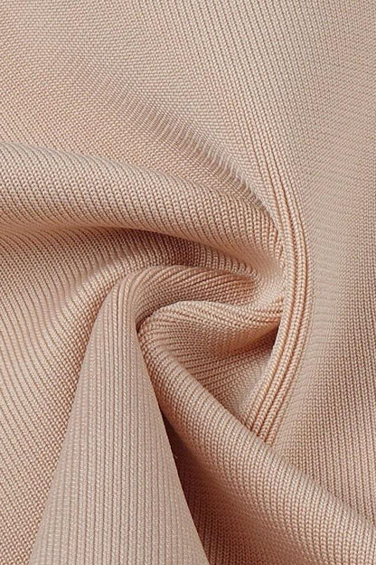 Nude Deep V-Neck Spaghetti Strap Corset High Split Bandage Maxi Dress