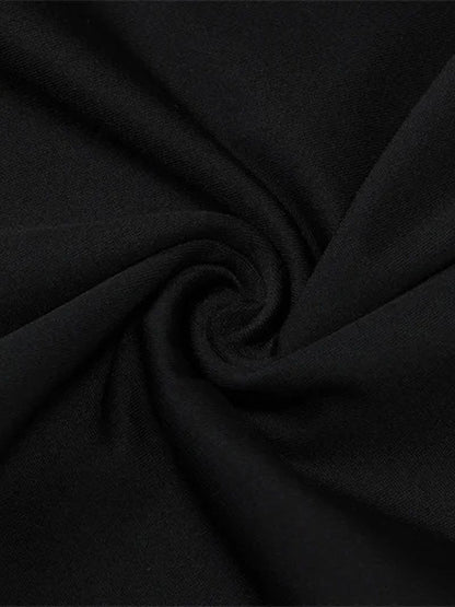 Mock Neck Halter Metal Ring Hardware Bodycon Mini Dress
