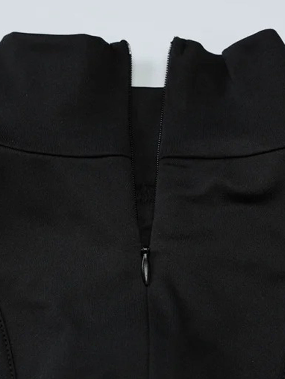 Mock Neck Halter Metal Ring Hardware Bodycon Mini Dress