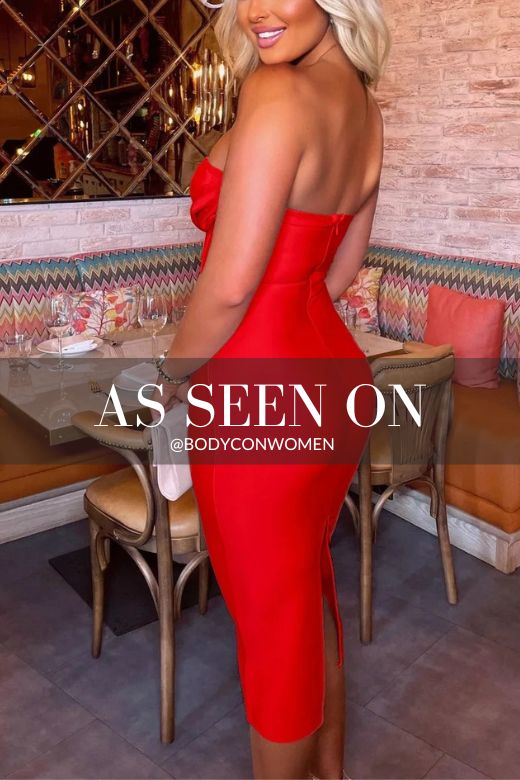 Pearl White Strapless Corset Bustier Bodycon Midi Dress