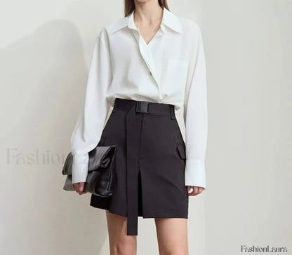 Minimalist Mountain Style Solid Casual Short