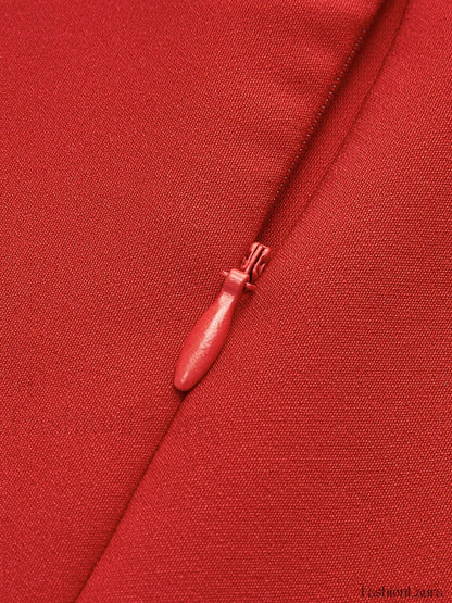 Minimalist Plain Mock Neck Dress