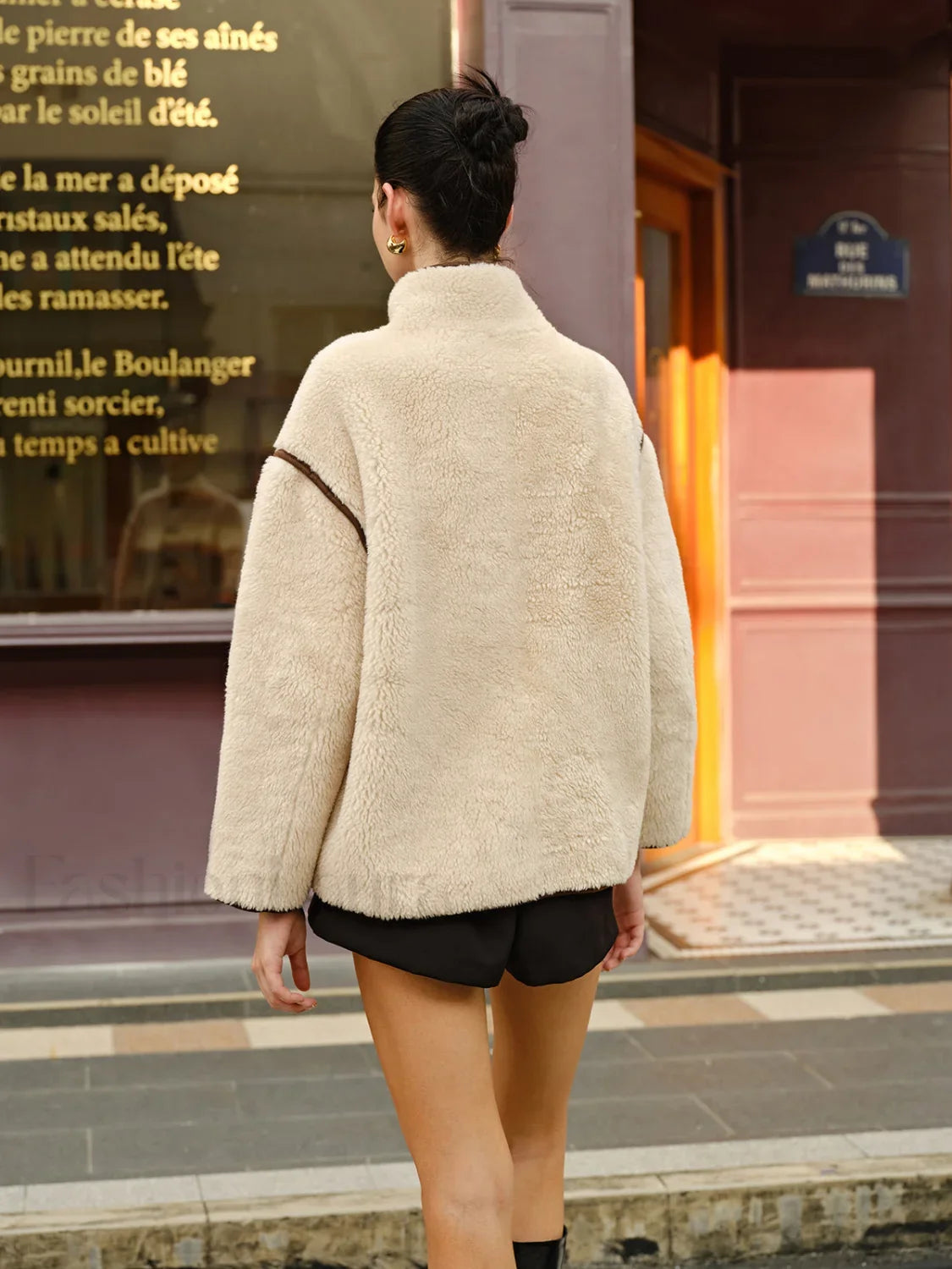 Minky Contrast Piping Fleece Jacket