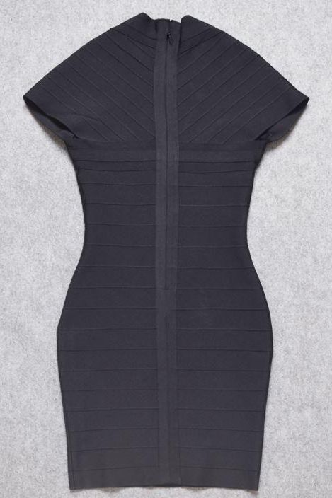 Classic Black Sweetheart Cap Sleeve Bandage Bodycon Mini Dress