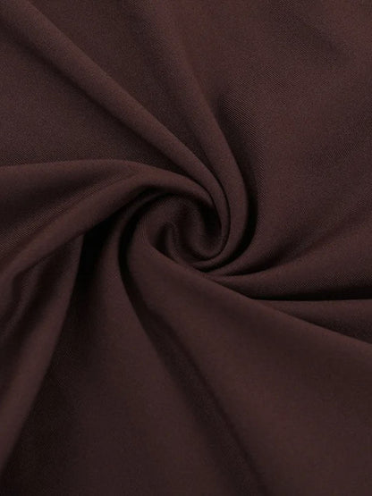 Brown Halter Neck Deep V-Neck Ring Waist Cut Out Bodycon Maxi Dress