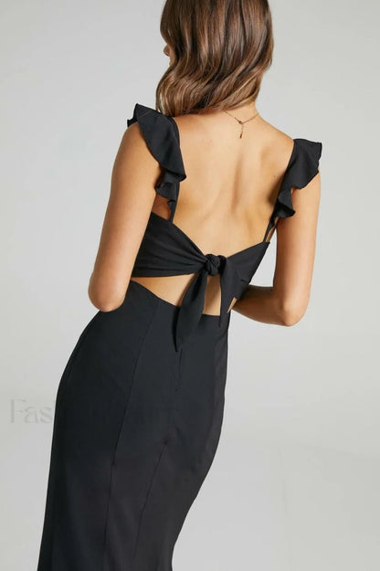 More Than This Charming Ruffle Strap Maxi Dress