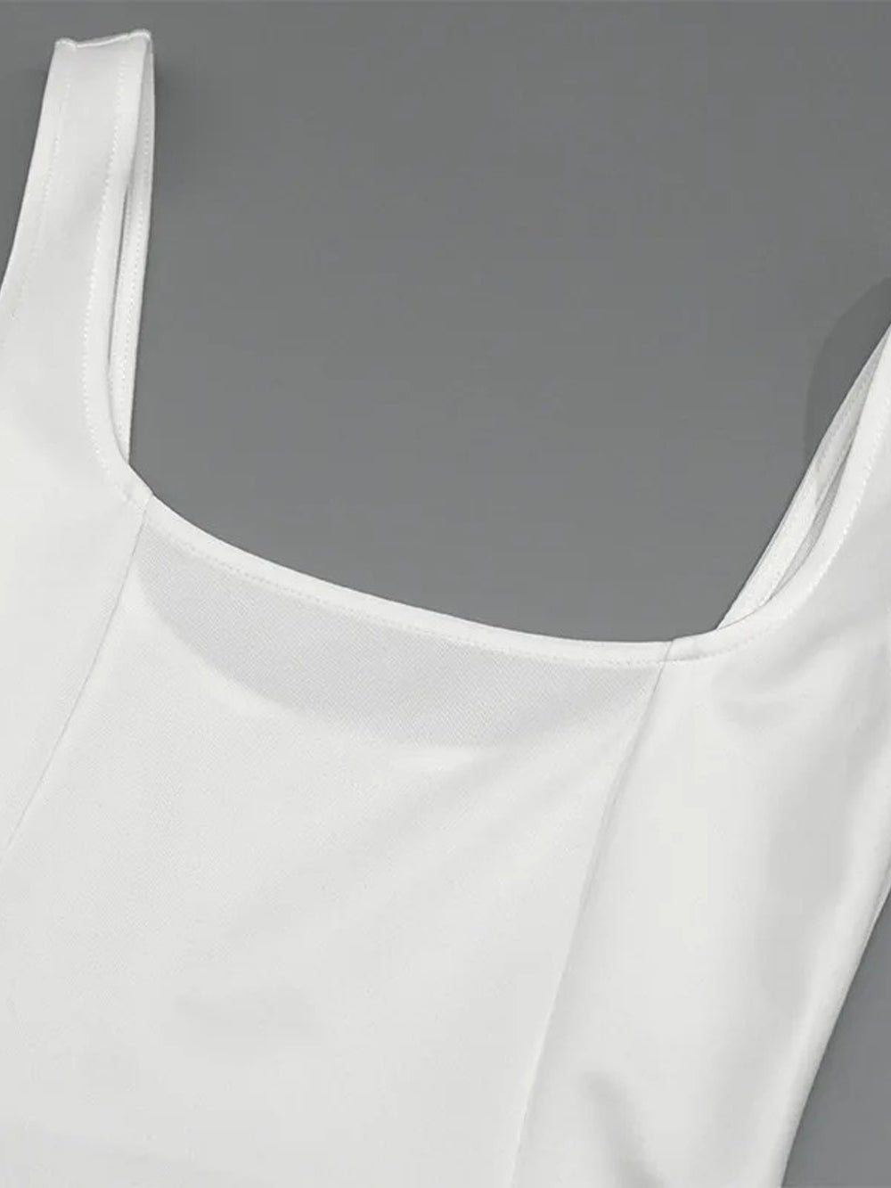 Square Neck Basque Waist Fit and Flare A-Line Maxi Dress