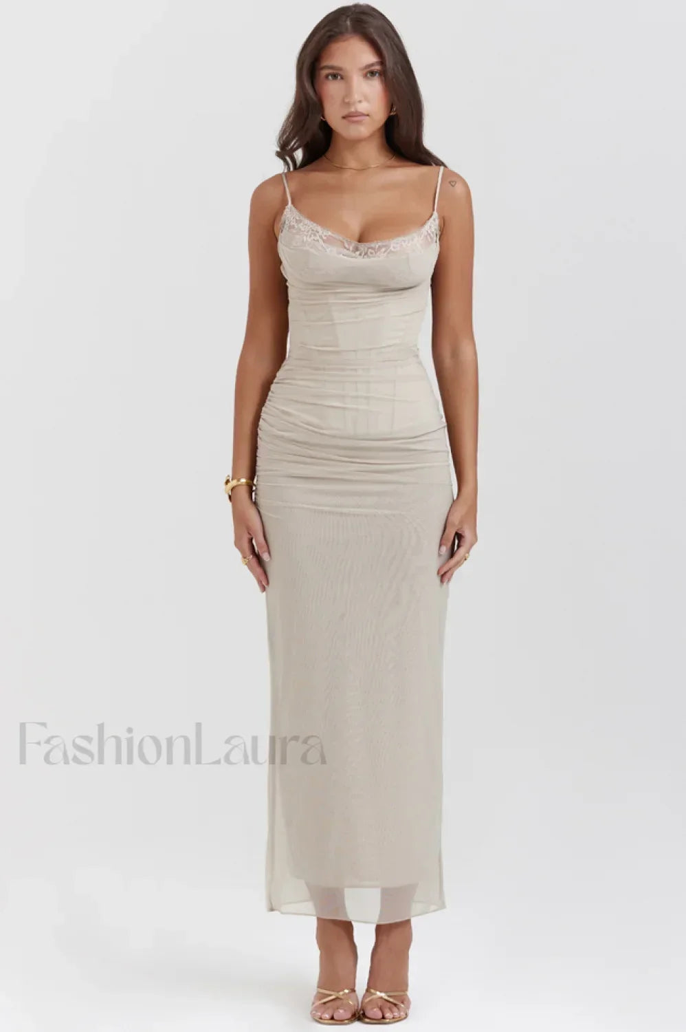 Nalini Sand Stylish Maxi Dress