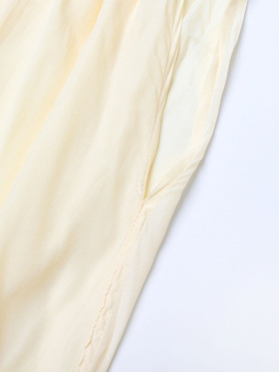 Pleated Ruffle Collar Deep V-Neck Cape Sleeve High Low Tiered Midi Dress