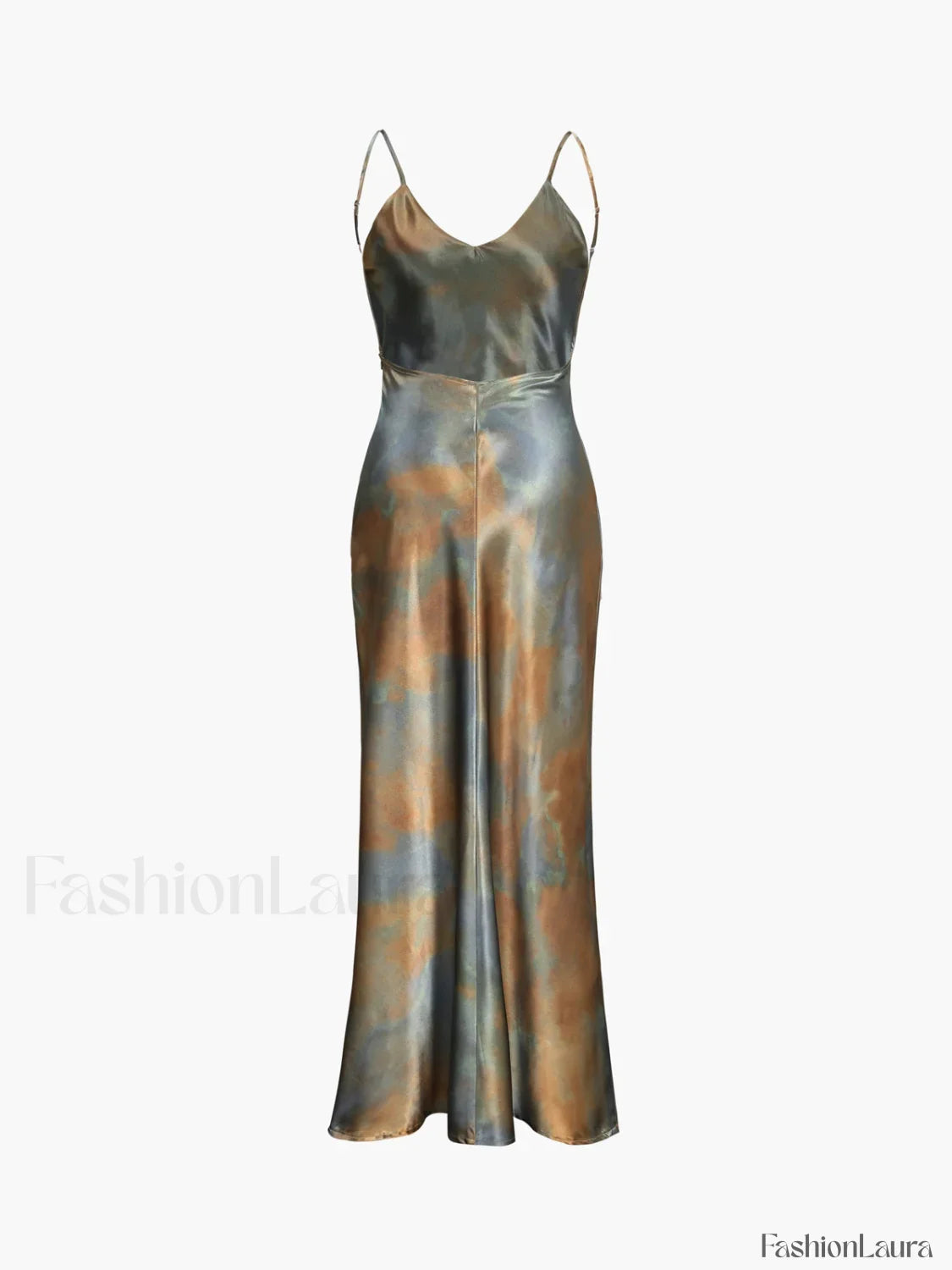 Neptune Satin Open Back Long Dress
