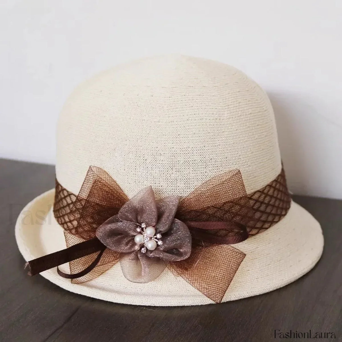 New Flower Small Pot Fashionable Woolen Curved Brim Top Hat