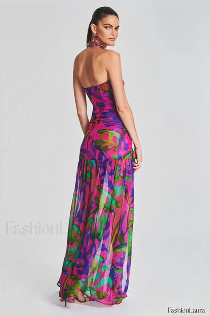 Nicole Silk Stylish Chiffon Midi Dress