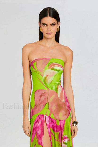 Nicole Silk Stylish Chiffon Midi Dress