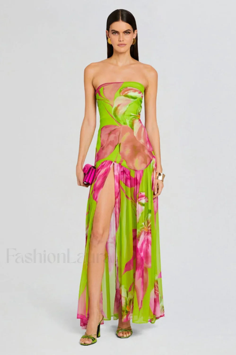 Nicole Silk Stylish Chiffon Midi Dress