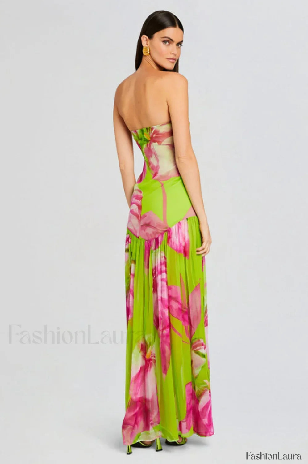 Nicole Silk Stylish Chiffon Midi Dress