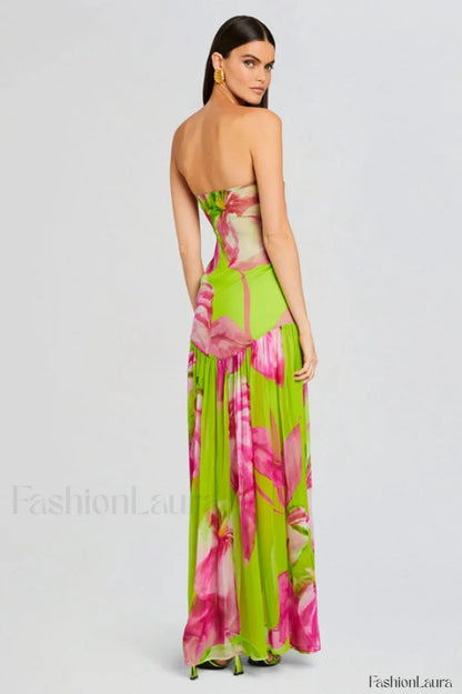 Nicole Silk Stylish Chiffon Midi Dress
