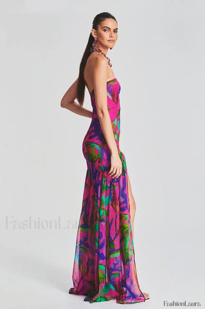 Nicole Silk Stylish Chiffon Midi Dress