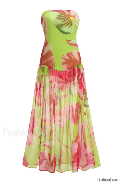 Nicole Silk Stylish Chiffon Midi Dress