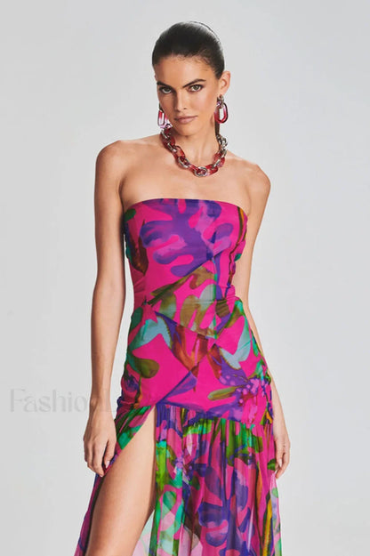 Nicole Silk Stylish Chiffon Midi Dress