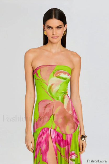 Nicole Silk Stylish Chiffon Midi Dress