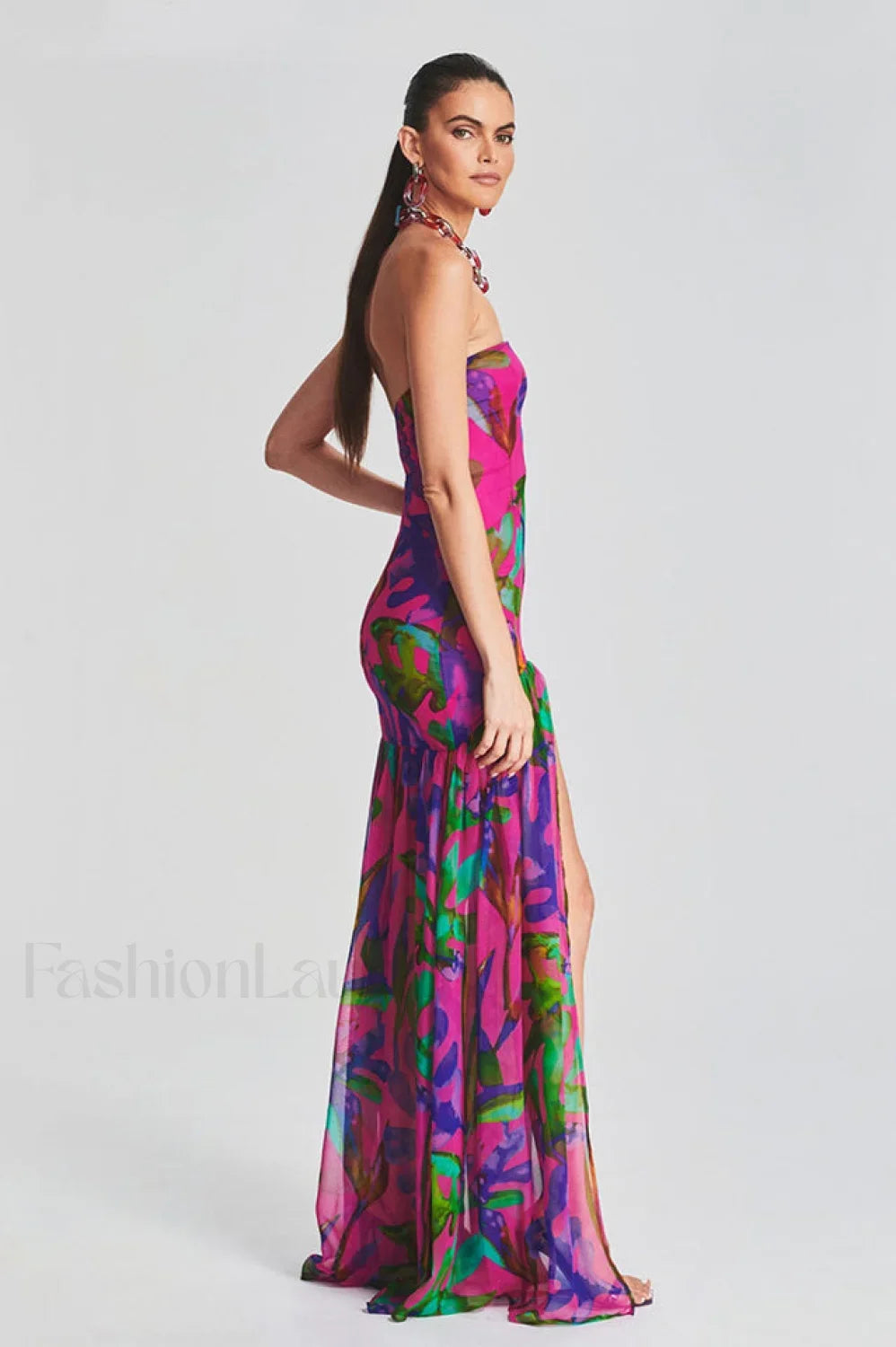 Nicole Silk Stylish Chiffon Midi Dress