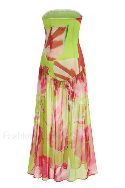 Nicole Silk Stylish Chiffon Midi Dress