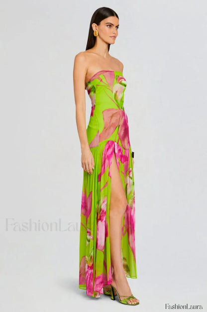 Nicole Silk Stylish Chiffon Midi Dress