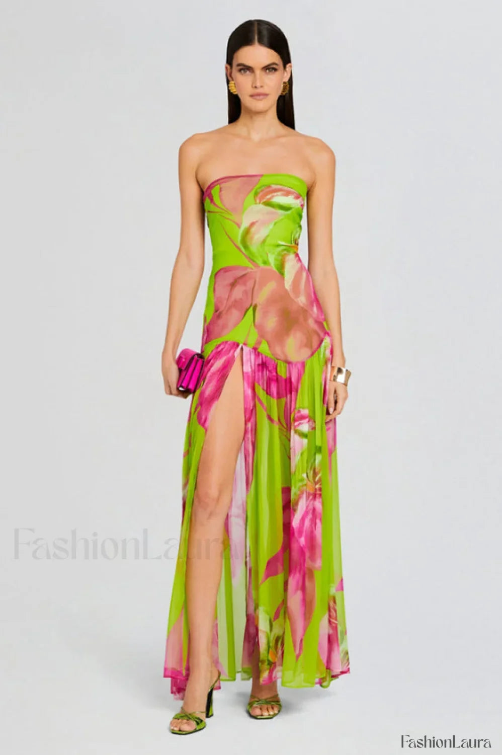 Nicole Silk Stylish Chiffon Midi Dress