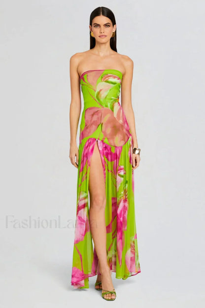Nicole Silk Stylish Chiffon Midi Dress