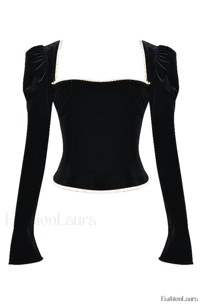 Noa Black Stylish Velvet Corset