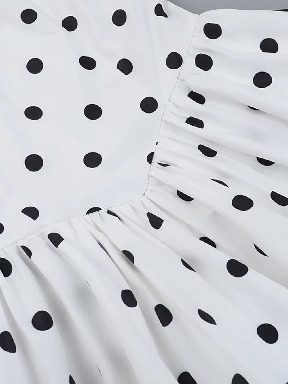 White Polka Dot Halter Neck Corset Bodice Bubble Hem Mini Dress