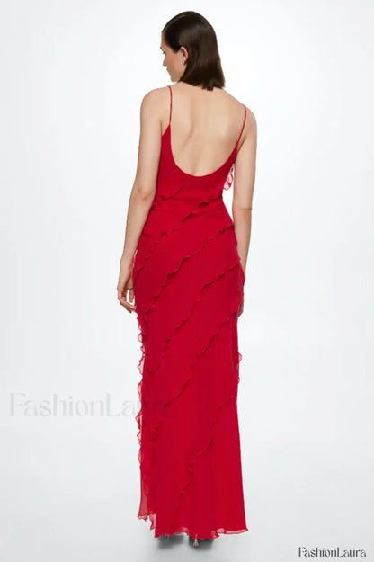 Ocean Waves Tiered Charming Ruffle Maxi Dress