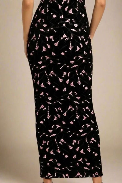 Classic Black Scalloped Sweetheart Bow Shoulder Lace Bodycon Maxi Dress
