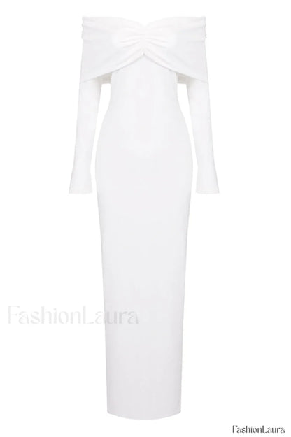 Off Shoulder Bodycon Charming Bardot Midi Dress