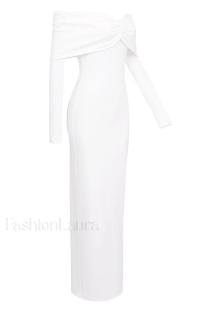 Off Shoulder Bodycon Charming Bardot Midi Dress