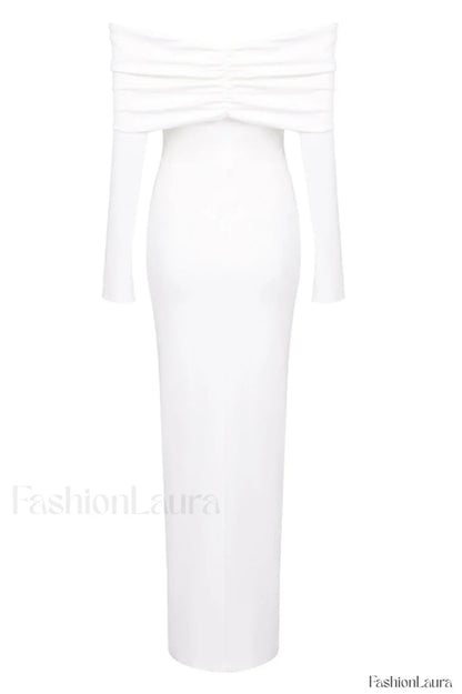 Off Shoulder Bodycon Charming Bardot Midi Dress