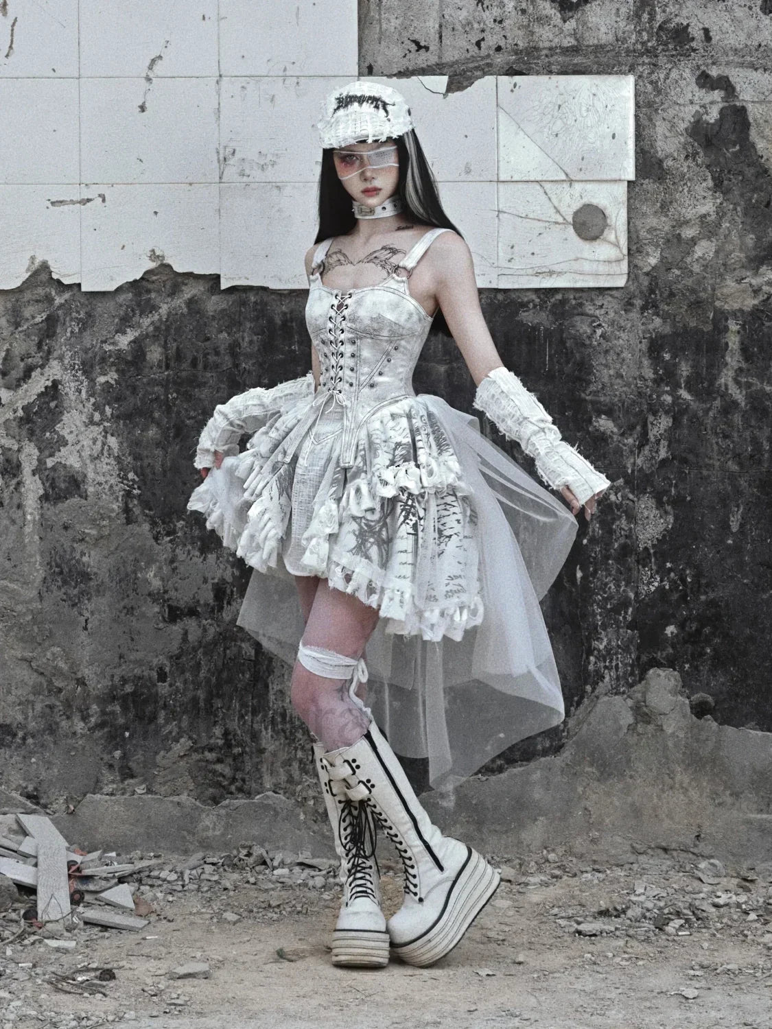 Original Punk Gothic Print Lolita Gothic Dress