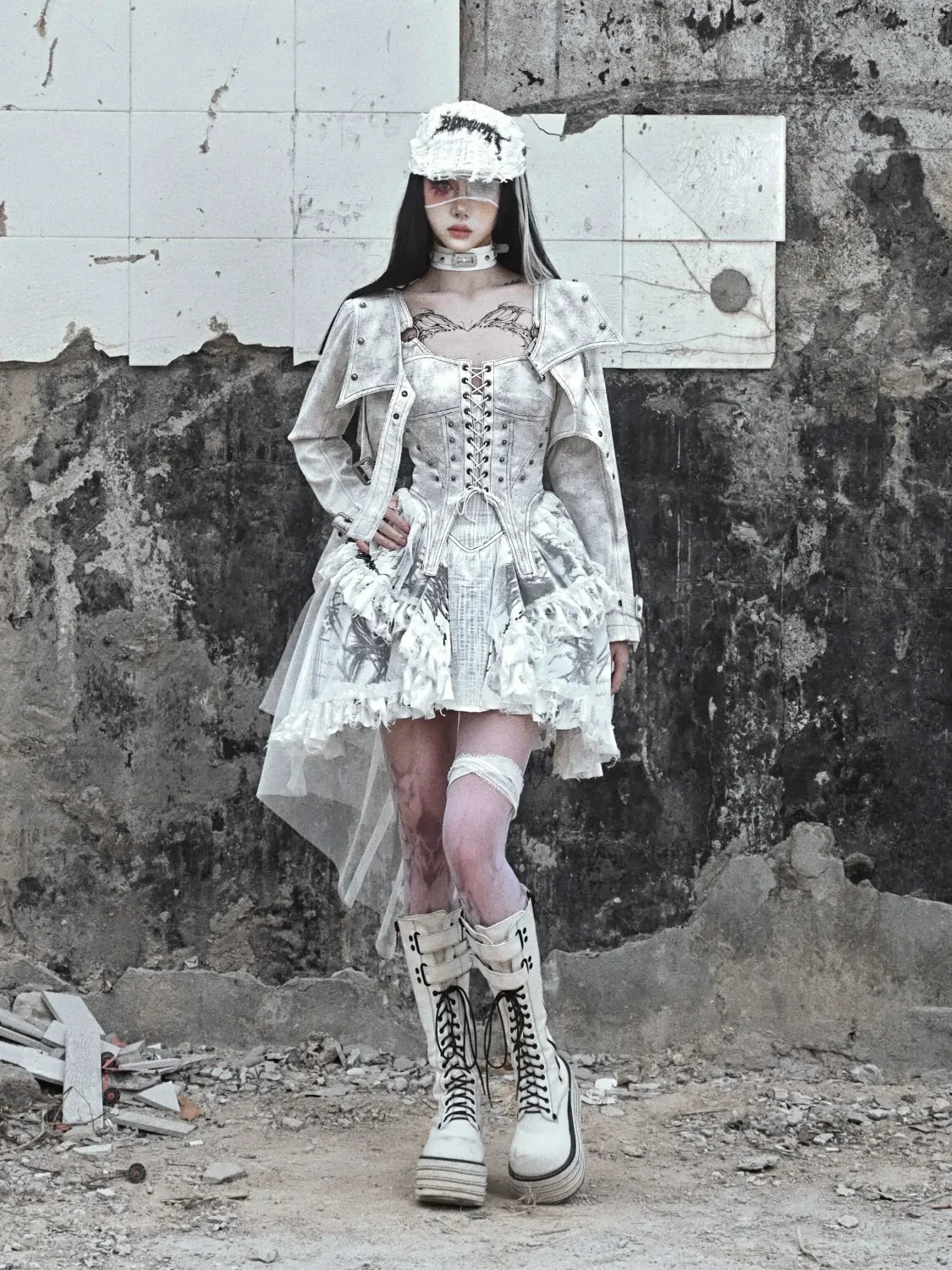 Original Punk Gothic Print Lolita Gothic Dress