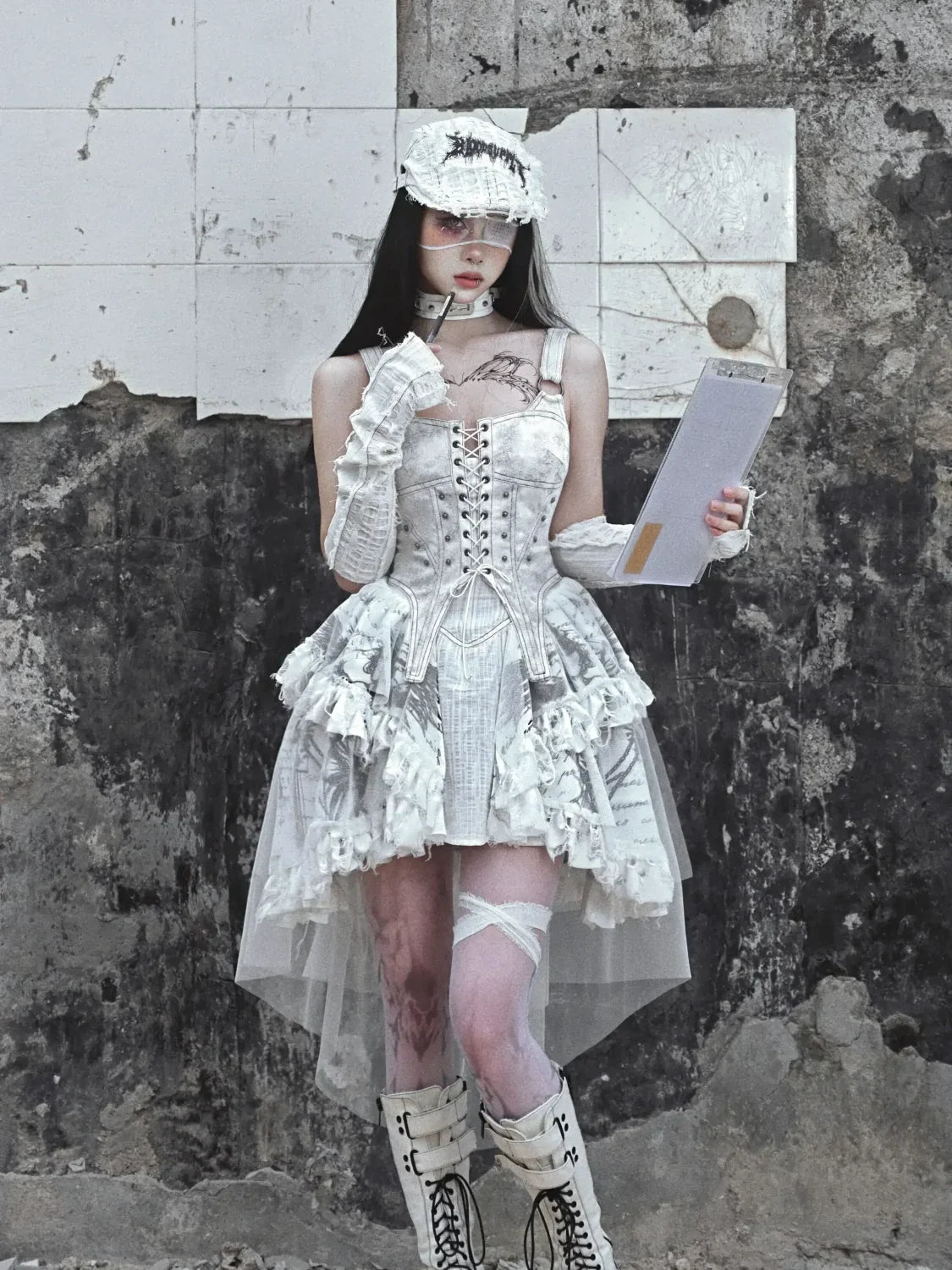 Original Punk Gothic Print Lolita Gothic Dress