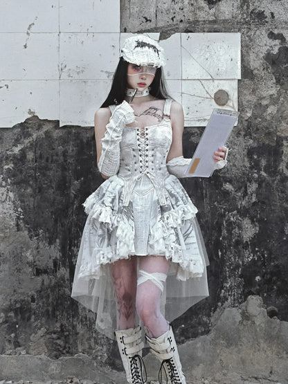 Original Punk Gothic Print Lolita Gothic Dress
