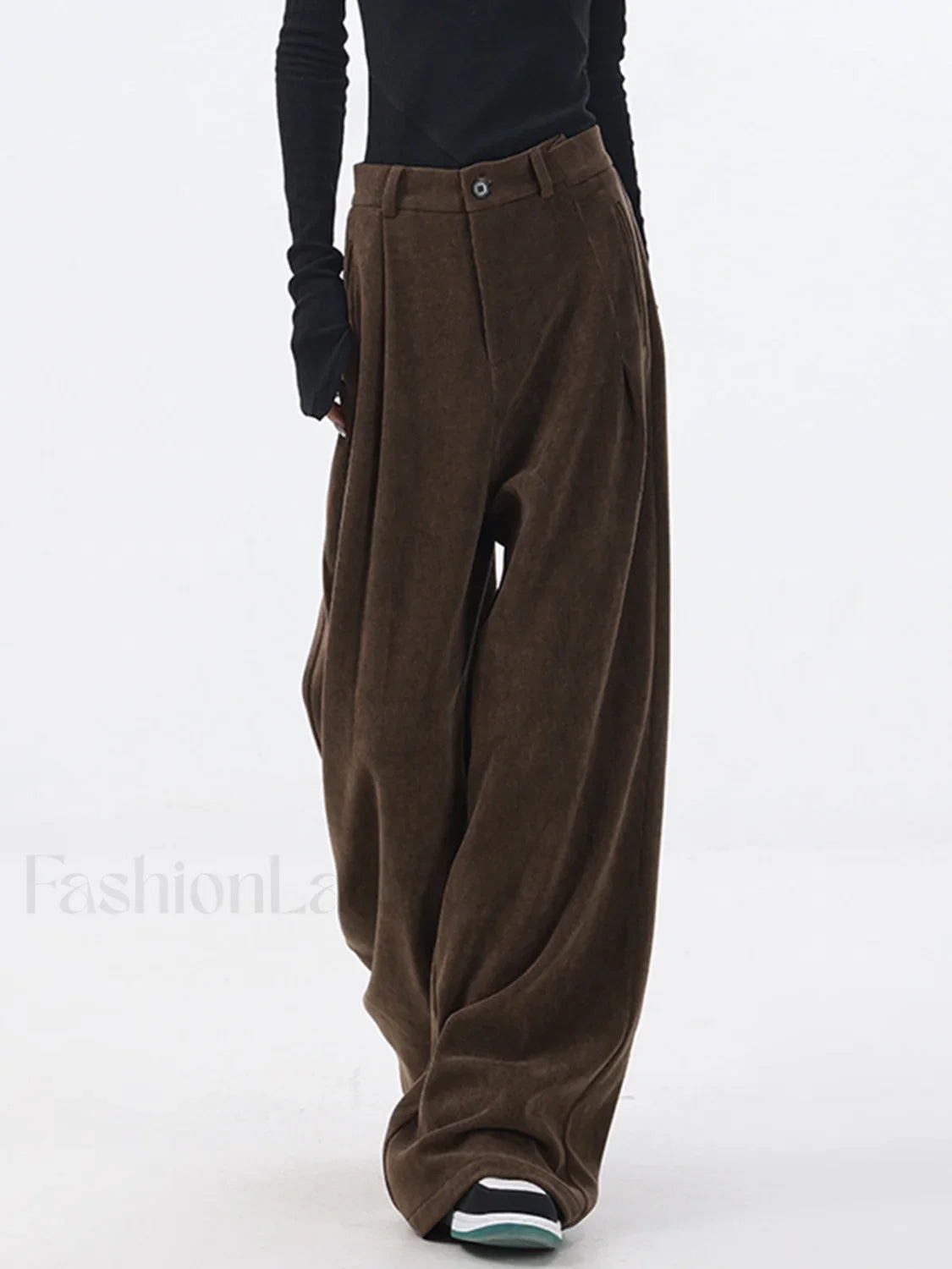 Oversized Corduroy Pleated Trendy Wide Leg Pants