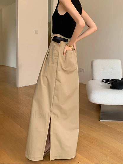 High-Waist Pleated Flared Elegant Midi Skirt
