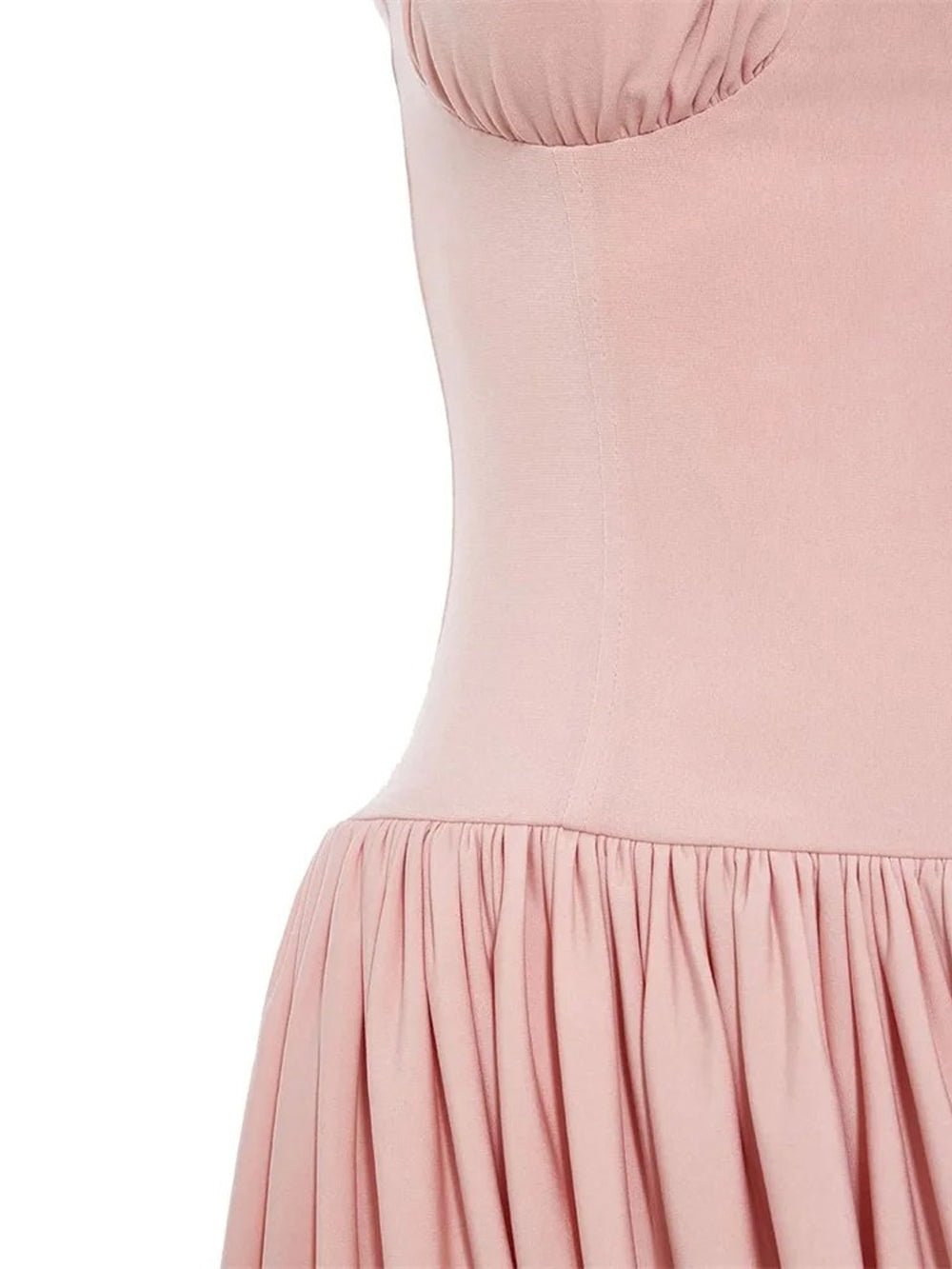Wide Strap Corset Bustier Gathered Bubble Hem Mini Dress