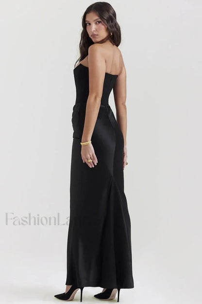 Persephone Off Stylish Shoulder Bustier Maxi Dress