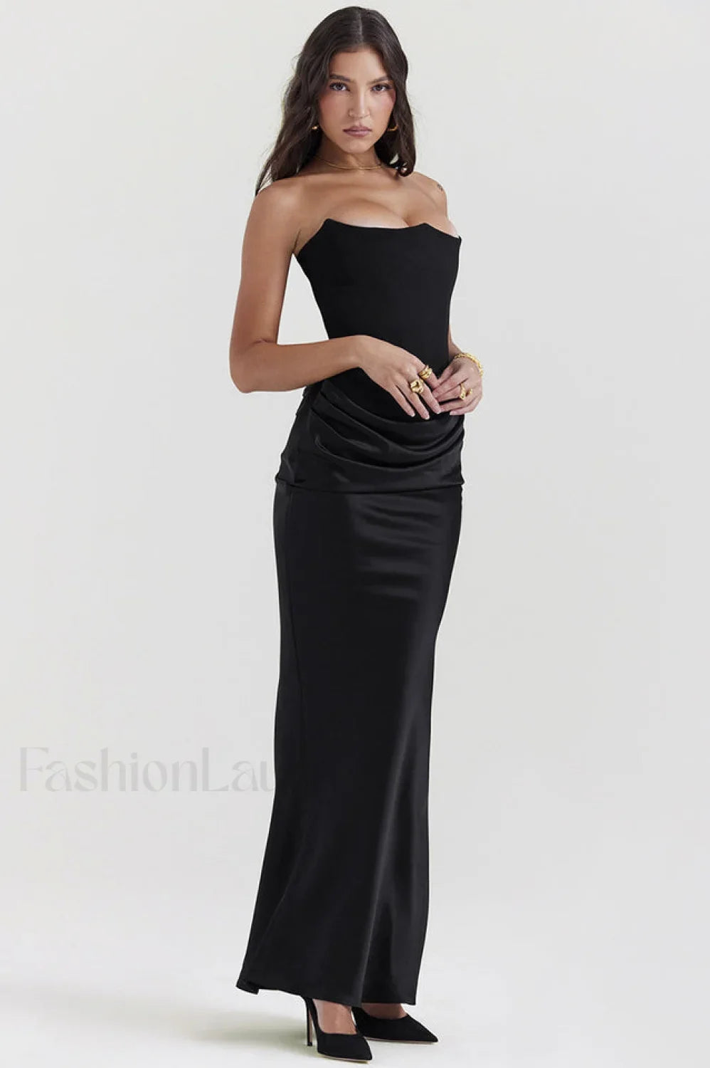 Persephone Off Stylish Shoulder Bustier Maxi Dress